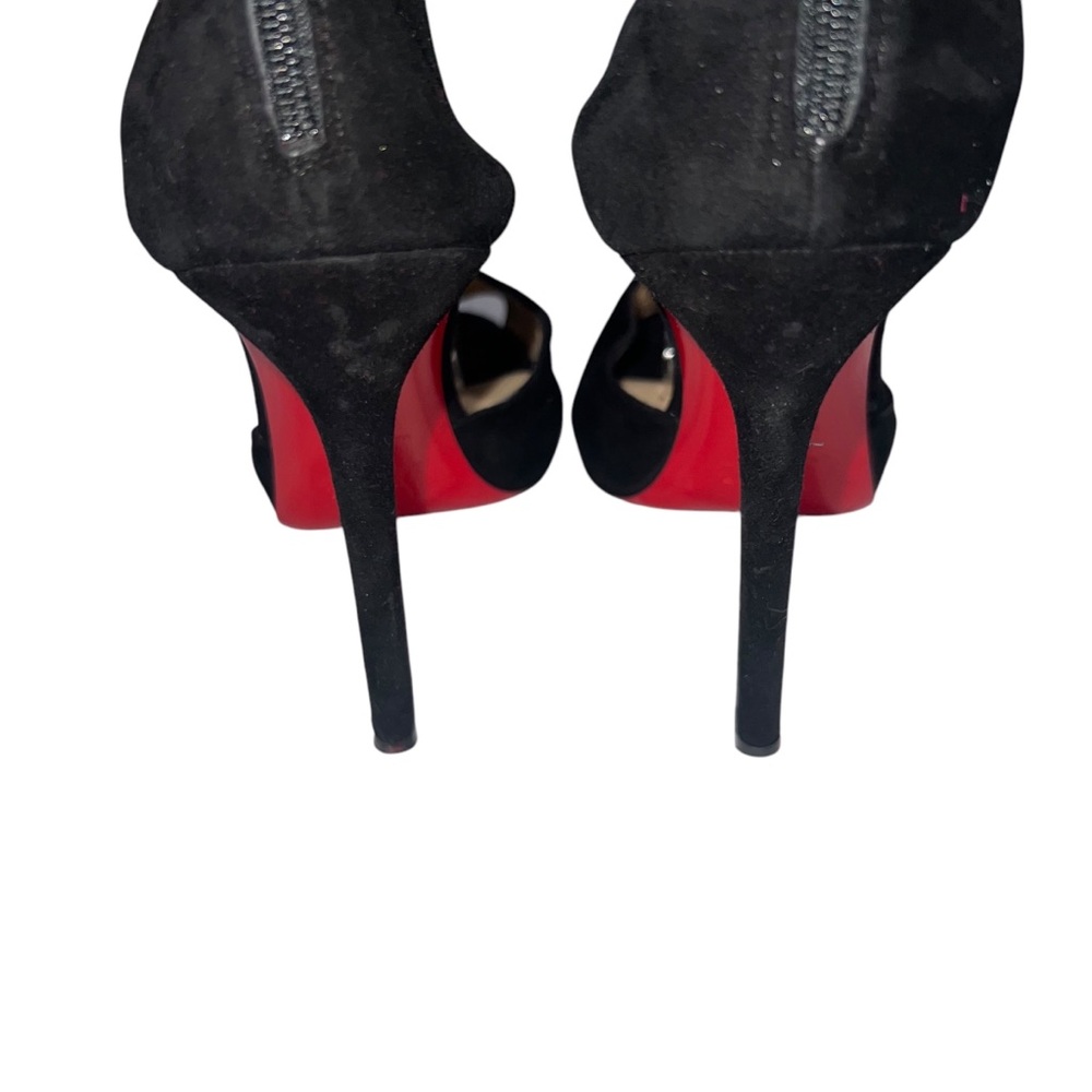 Christian Louboutin Black Peep-Toe Heels - Picture 5 of 11